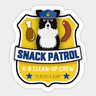 Border Collie Snack Patrol Sticker